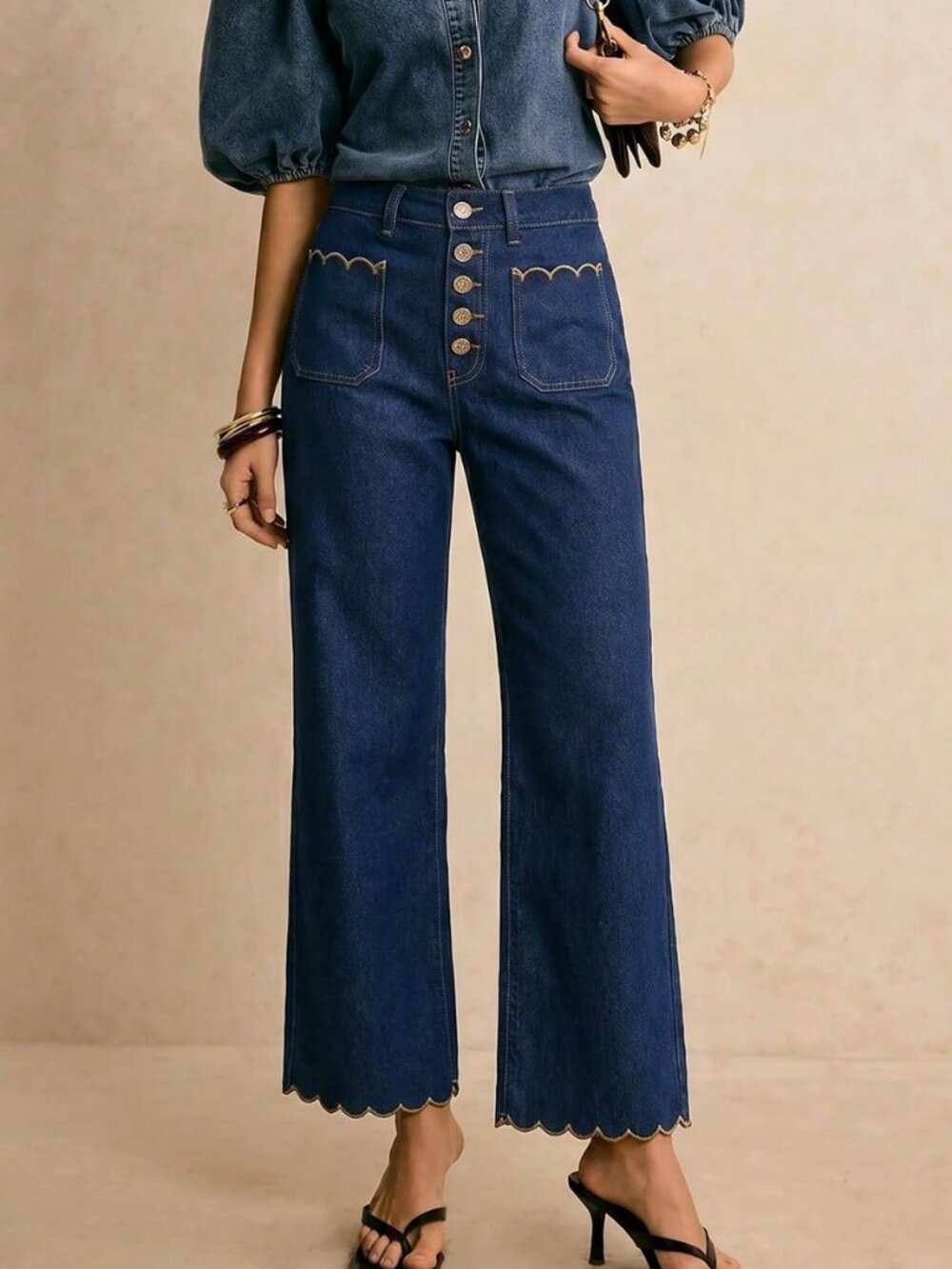Dark Wash Casual Women's Washed Straight Leg Jeans